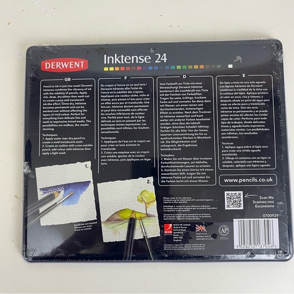 Derwent Inktense 24 Ink Pencils New In Box - Picture 6 of 7